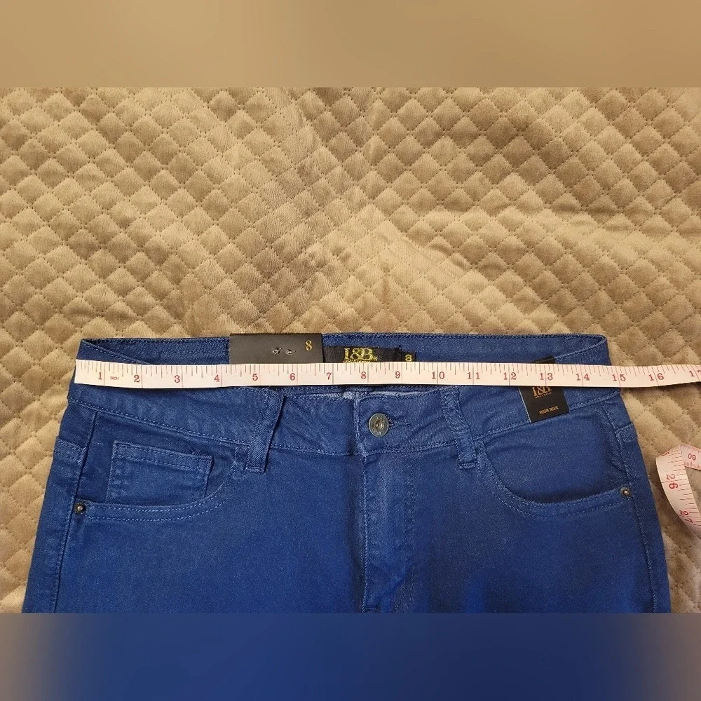 L&B Lucky and Blessed Denim Ripped‎ High Rise Ankle Skinny Size 8 NEW royal blue